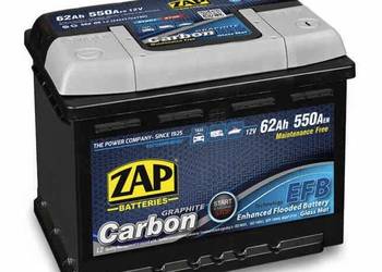 Akumulator 12V 62Ah 550A ZAP Carbon EFB 56205 Start Stop bez kaucji gwar Akumulator 12V 62Ah 550A ZAP Carbon EFB 56205 Start Stop bez kaucji gwar