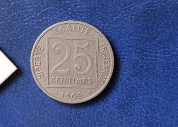 Stare monety 25 centym 1903 Francja