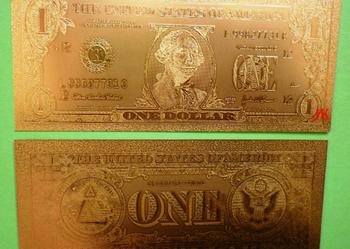 ZŁOTY BANKNOT DOLLAR 1$ 2$ 5$ 10$ 20$ 50$ 100$ 24 Karat GOLD