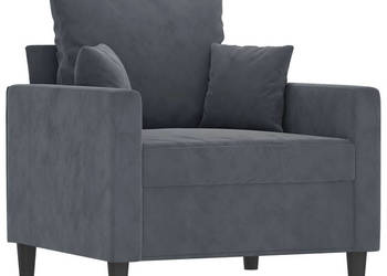 Fotel ciemnoszary 60 cm obity aksamitem WM-359284