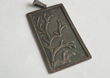 Srebrna duża stara zawieszka