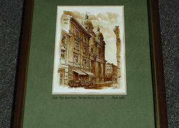 Grafika „Lwów. Widok na Cerkiew Przemienienia Pańskiego” Grafika „Lwów. Widok na Cerkiew Przemienienia Pańskiego”