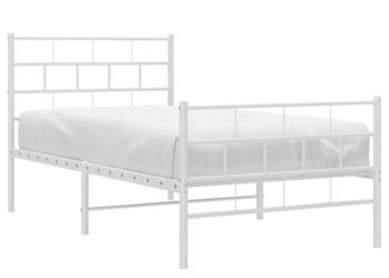 Łóżko Metalowe Białe Rama Łóżka Ze Stelażem Biała 90x200 cm WM-355719