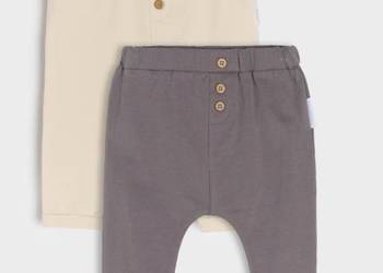 Spodnie dla noworodka 56 Sinsay 2 pack spodenki kremowe szare bawełna