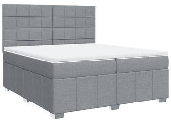 Łóżko kontynentalne z materacem jasnoszare tkanina 200x200 cm WM-3291775