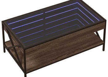 Stolik kawowy z LED Infinity brązowy dąb 90x50x38 cm WM-847711