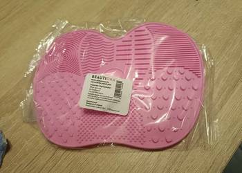 Mata silikonowa do czyszczenia pędzli, różowa