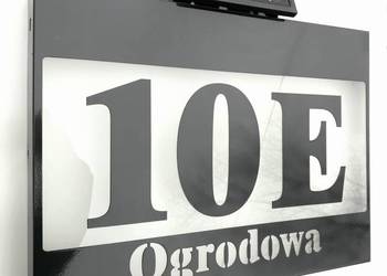 Tablica Adresowa Numer Domu Solar Świeci Zawsze ALU LED