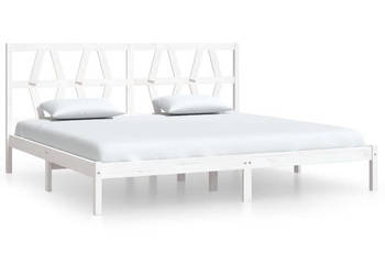 Rama łóżka biała lite drewno sosnowe 200 x 200 cm WM-3104019