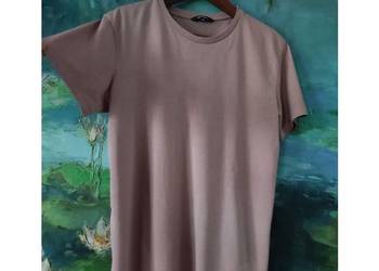 beżowa Mauve Whisper Mauve  Dusty Pink koszulka top bluzka t-shirt klasyczn