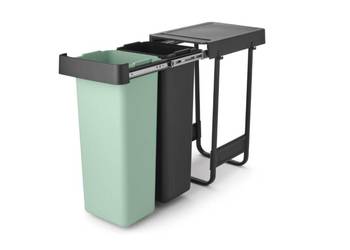 Brabantia Sort & Go wysuwany kosz na śmieci | 2 x 30 l do zabudowy