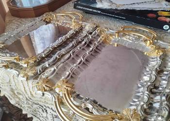platerowane tace zestaw 2 szt