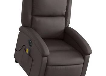 vidaXL Masujący fotel podnoszony, rozkładany, ciemny brąz(SKU:3204275)