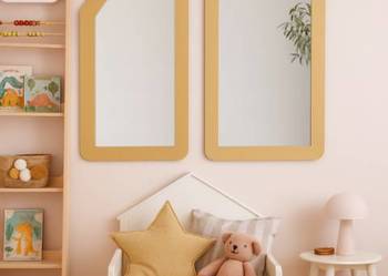 Lustro dekoracyjne ścienne dla dziecka w ramie mdf - DOMKI