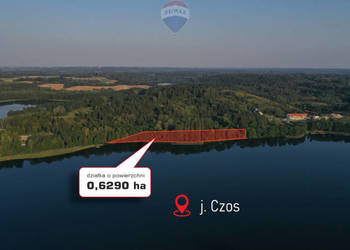 Działka budowlana z linią brzegową – jez. Czos.