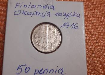 moneta srebrna Finlandii okres okupacji rosyjskiej z 1916r