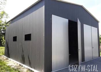 B1 Garaż blaszany Grafitowy - Magazyn Wiata - Hala Stalowa - GRZYWSTAL