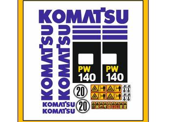 Naklejki zestaw koparka kołowa Komatsu PW 140 Nalepka Naklejka