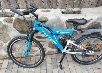 Totem air force niebieski rower górski pełna amortyzacja koła 24