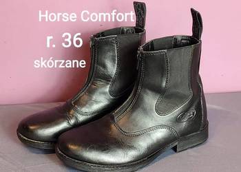 Sztyblety jeździeckie z zamkiem z przodu - rozmiar 36, Horse Comfort czarne