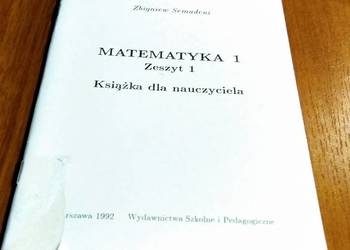Matematyka 1 książka dla nauczyciela Zbigniew Semadeni miękka 1992