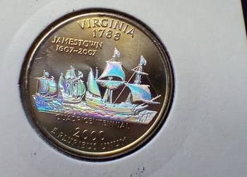 Stare monety 1/4 dolar 2000 Wirginia USA hologram