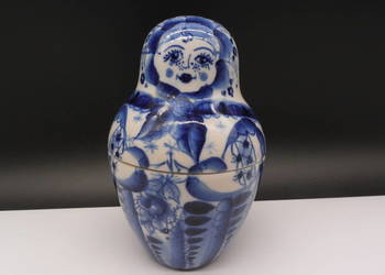 Porcelana Gżel (Gzhel) – Ręcznie Malowana Figurka / Matrioszka