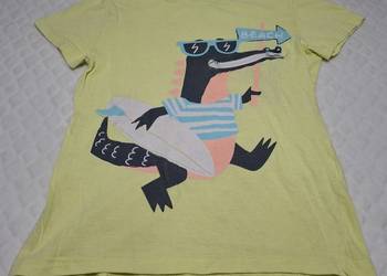 Koszulka, krótki rękaw, T-shirt, żółta, krokodyl, Boys, 122 (Odzież)