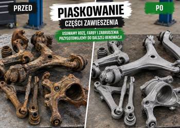 Oczyszczanie części zawieszenia z rdzy i farby – piaskowanie, wysyłka