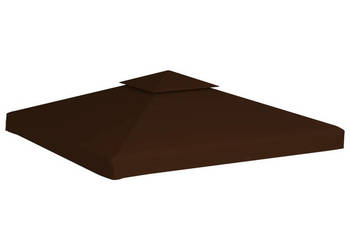 2-poziomowe zadaszenie do altany 310 g/m² 3x3 m brązowe WM-46615