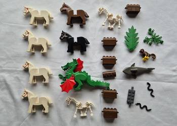 Klocki lego koniki smok skrzynie małpka itd