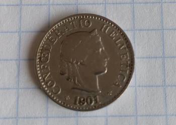5 RAPPÓW ( 5 CENTYMÓW ) 1901 ROK - SZWAJCARIA