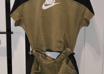 Nike świetny komplet khaki siateczka 34 XS