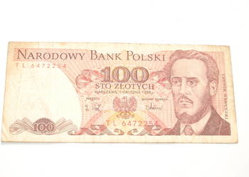 Stary banknot 100 złotych Waryński 1988 antyk