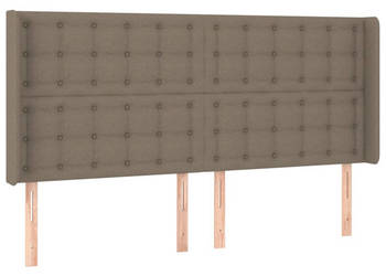 Zagłówek do łóżka z LED taupe 183x16x118/128 cm tkanina WM-3124500
