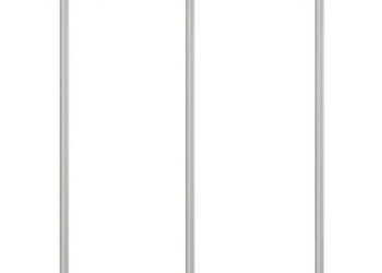 Stojące lampy ogrodowe 3 szt srebrne 215 cm stal nierdzewna WM-4006389