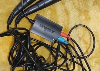 Dwa mikrofony Singstar + adapter