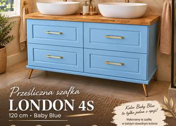 Szafka pod Umywalke Londyn 4s Baby Blue RAL5024 Blat Dąb Producent BEKAS