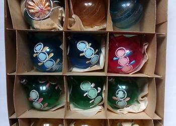 szklane stare bombki vintage PRL