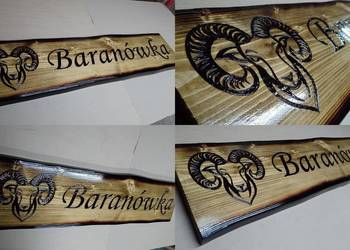 Grawer na desce wypalanie szyld drewniany deska z napisem logo