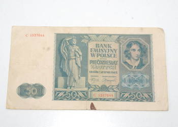 Stary banknot 50 złotych 1941 antyk unikat kolekcjonerski