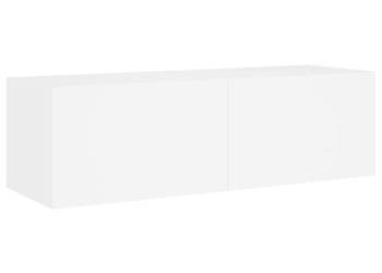 Ścienna szafka TV z LED biała 100x35x31 cm WM-837295