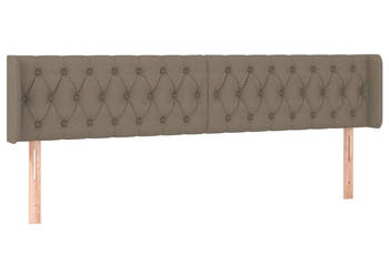 Zagłówek do łóżka z LED taupe 203x16x78/88 cm tkanina WM-3123598