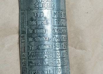 Tabliczka znamionowa wsk ŚWIDNIK WSK M06 B1 RAMA  nie wsk shl junak