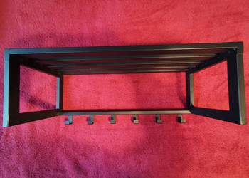 Wieszak stylowy ścienny wiszacy czarny Szer. 60cm i wys. na 24cm.