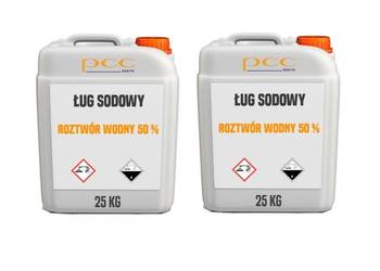 Ług sodowy, roztwór wodny NaOH 50%,  2 kanistry 25 kg
