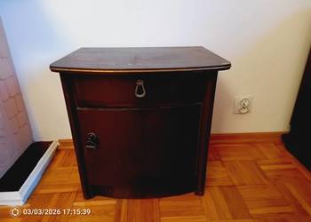 Szafka nocna / pomocnik Art Déco lata 30. Antyk Vintage Gładki front