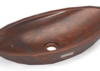 Umywalka 60 cm DIAMOND BASIC  SMOKED METAL, szary i miedzia