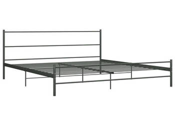Łóżko Metalowe Szare Rama Łóżka Ze Stelażem 200 x 200 cm WM-284687