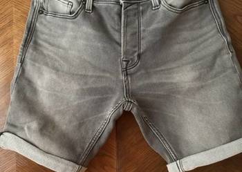 Spodenki męskie S szare Jacj&Jones krótkie rozciągliwe bawełna jeansowe